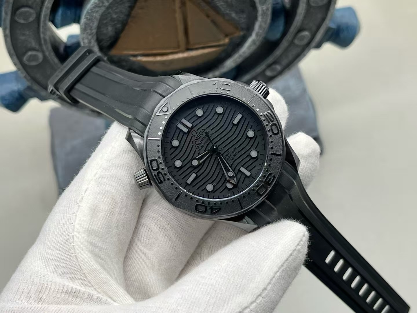 OMEGA Seamaster Diver 300M 'Black Warrior' Ceramic 43.5mm Black Dial Rubber Strap - Image 2