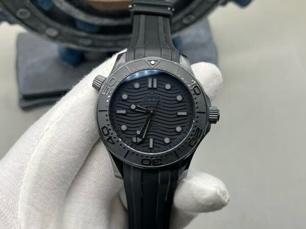 OMEGA Seamaster Diver 300M 'Black Warrior' Ceramic 43.5mm Black Dial Rubber Strap - Image 3