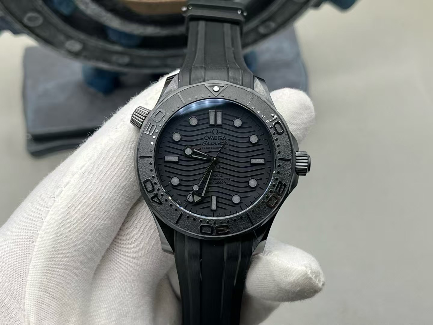 OMEGA Seamaster Diver 300M 'Black Warrior' Ceramic 43.5mm Black Dial Rubber Strap - Image 3