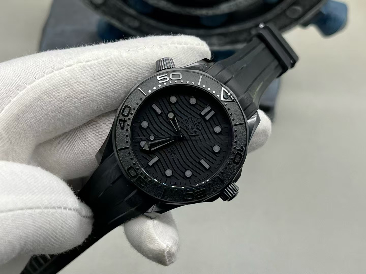 OMEGA Seamaster Diver 300M 'Black Warrior' Ceramic 43.5mm Black Dial Rubber Strap - Image 4