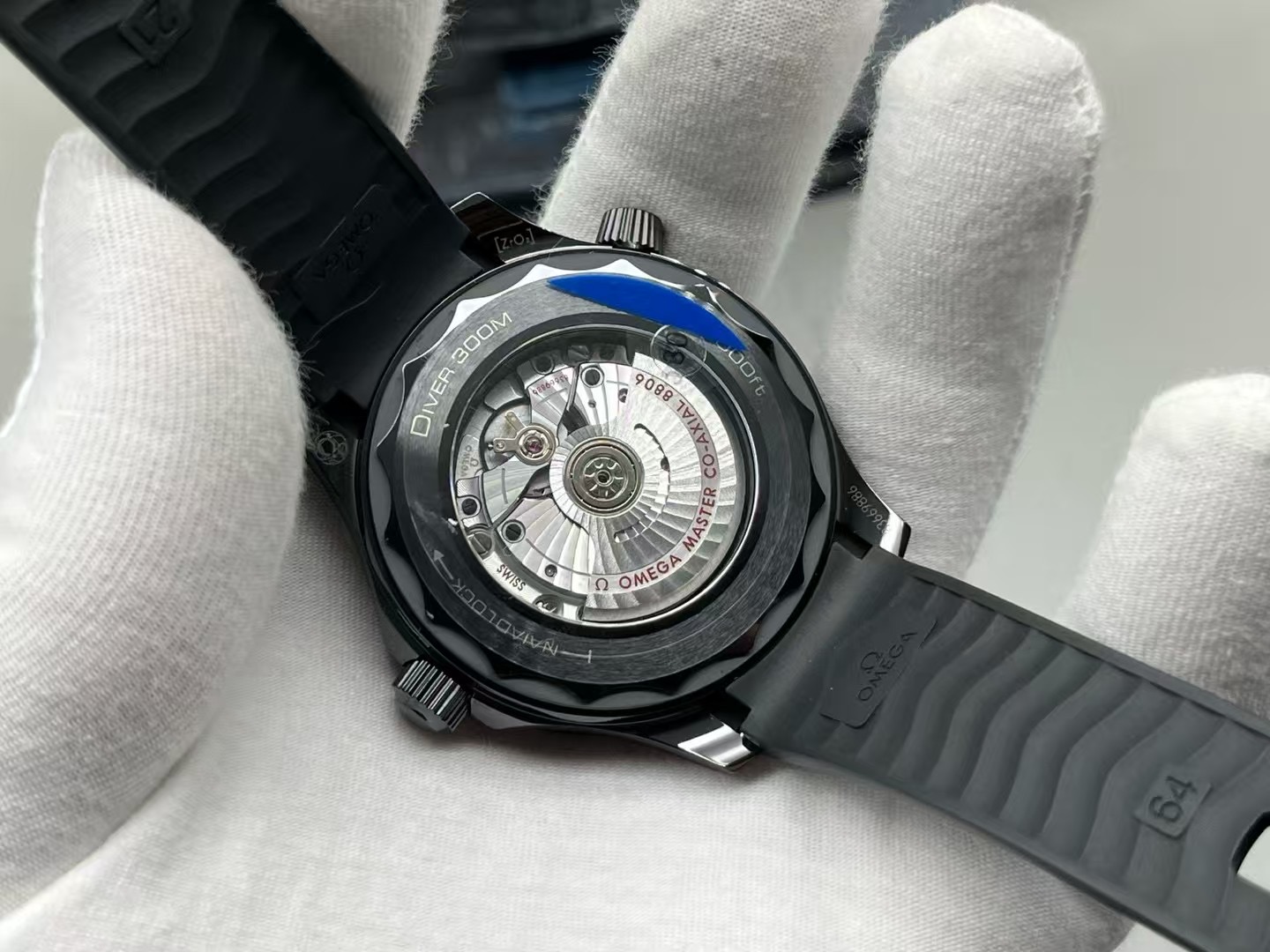 OMEGA Seamaster Diver 300M 'Black Warrior' Ceramic 43.5mm Black Dial Rubber Strap - Image 8