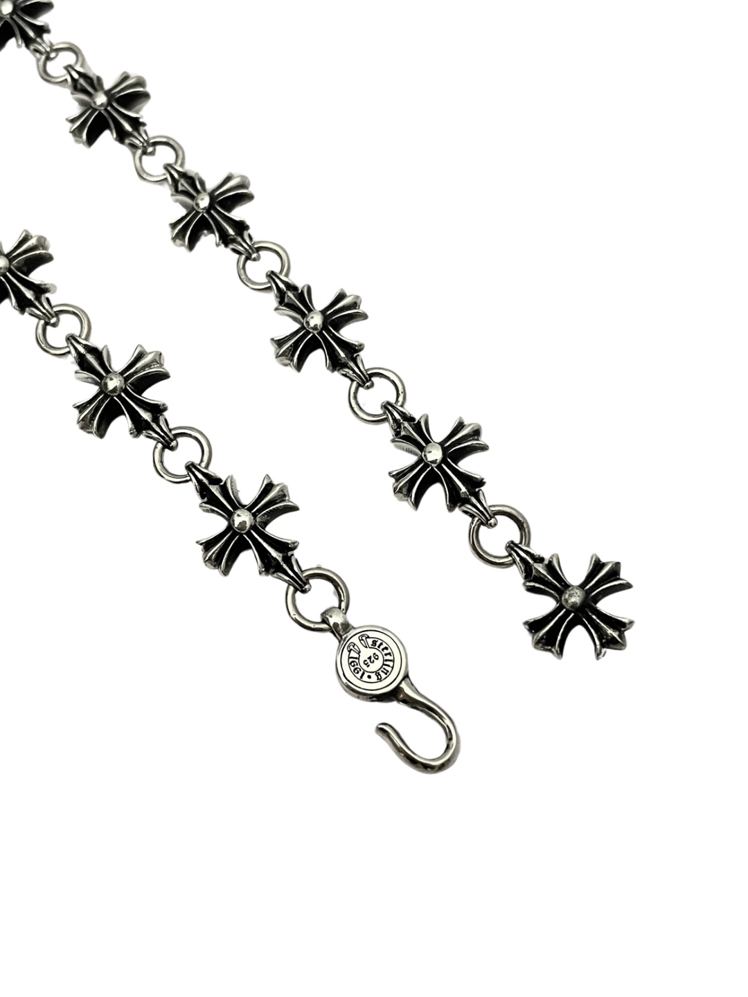 Chrome Hearts Sterling Silver Cross Link Necklace - Image 3