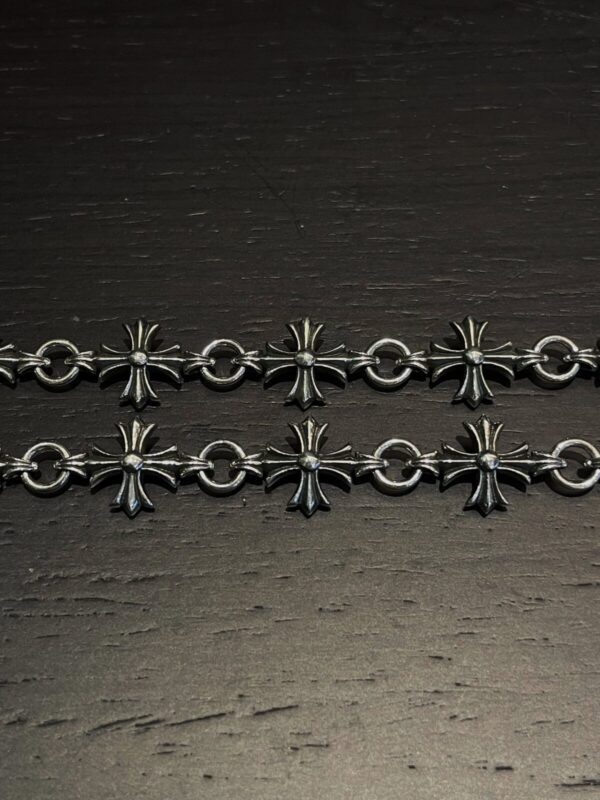 Chrome Hearts Sterling Silver Cross Link Necklace - Image 4
