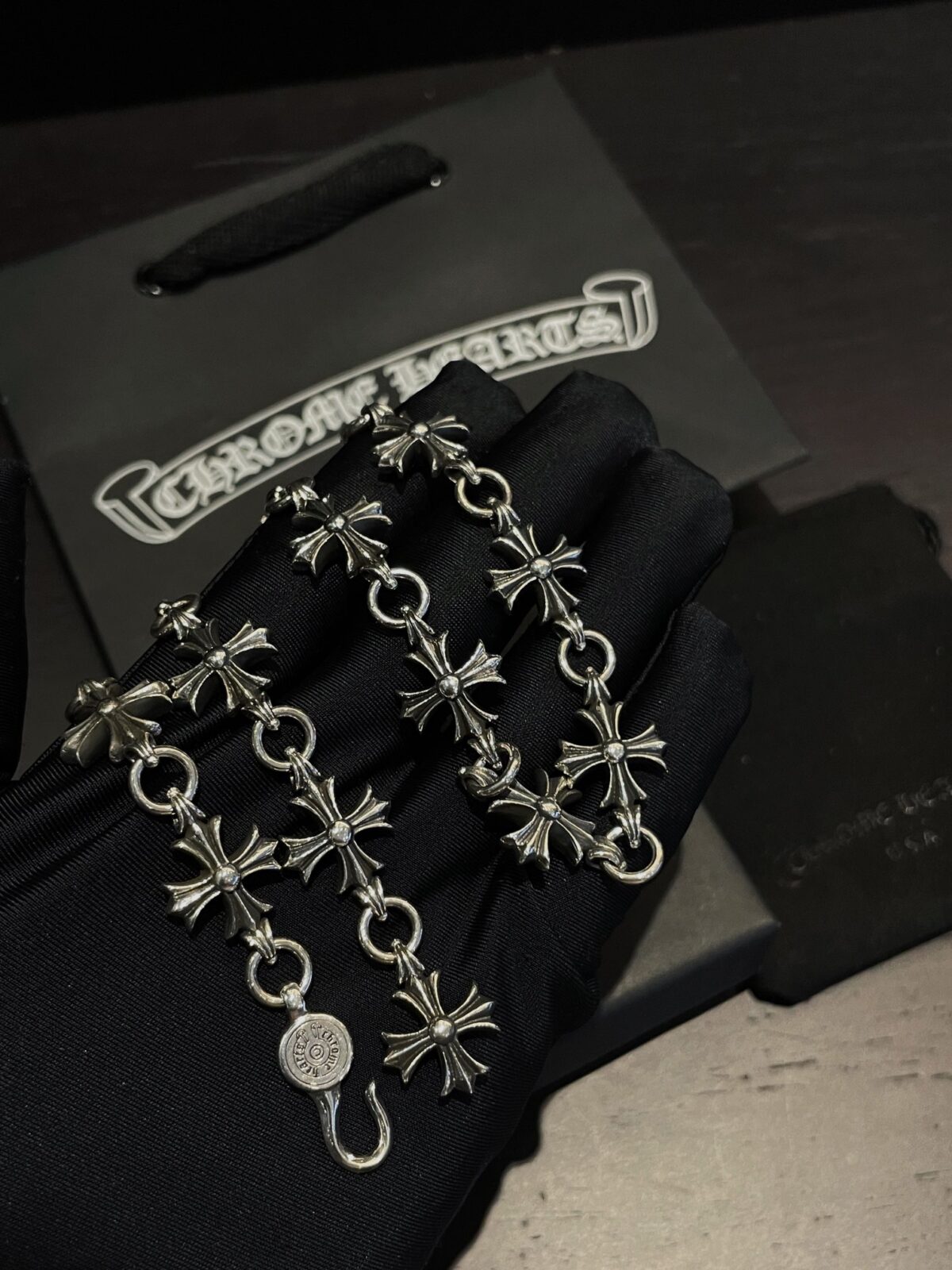 Chrome Hearts Sterling Silver Cross Link Necklace - Image 6