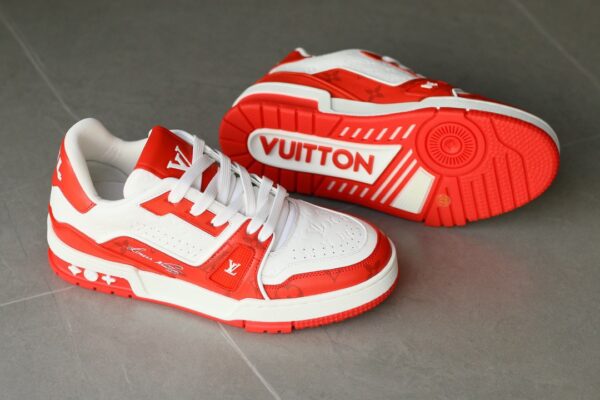 LOUIS VUITTON Trainer White/Red - Image 5