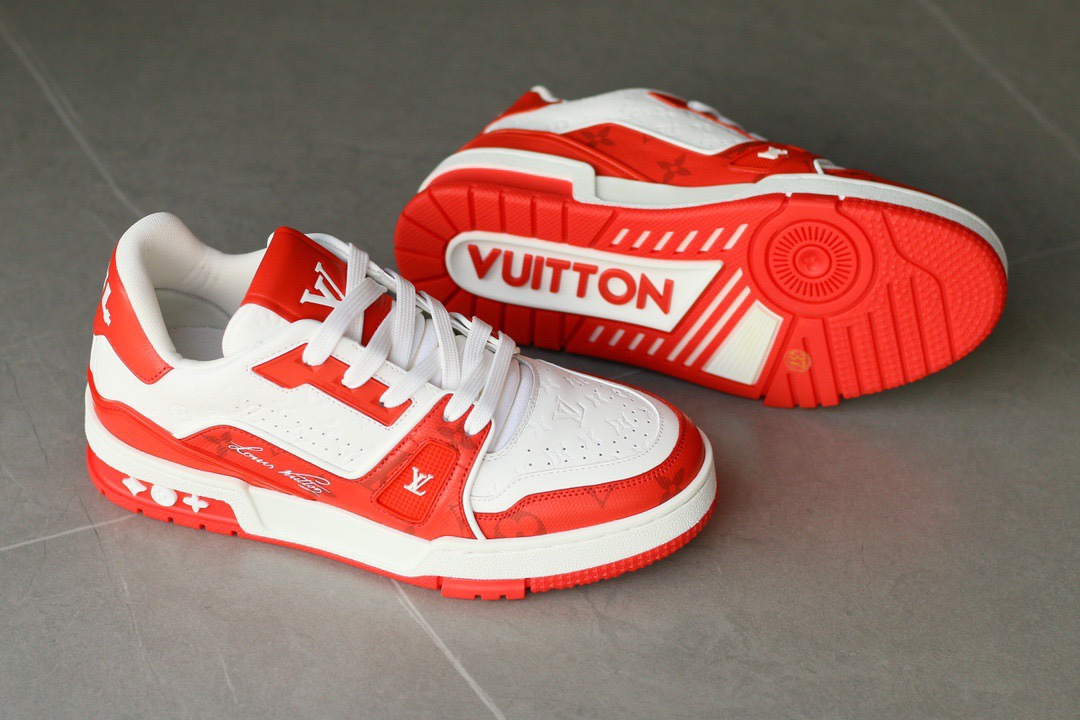 LOUIS VUITTON Trainer White/Red - Image 5