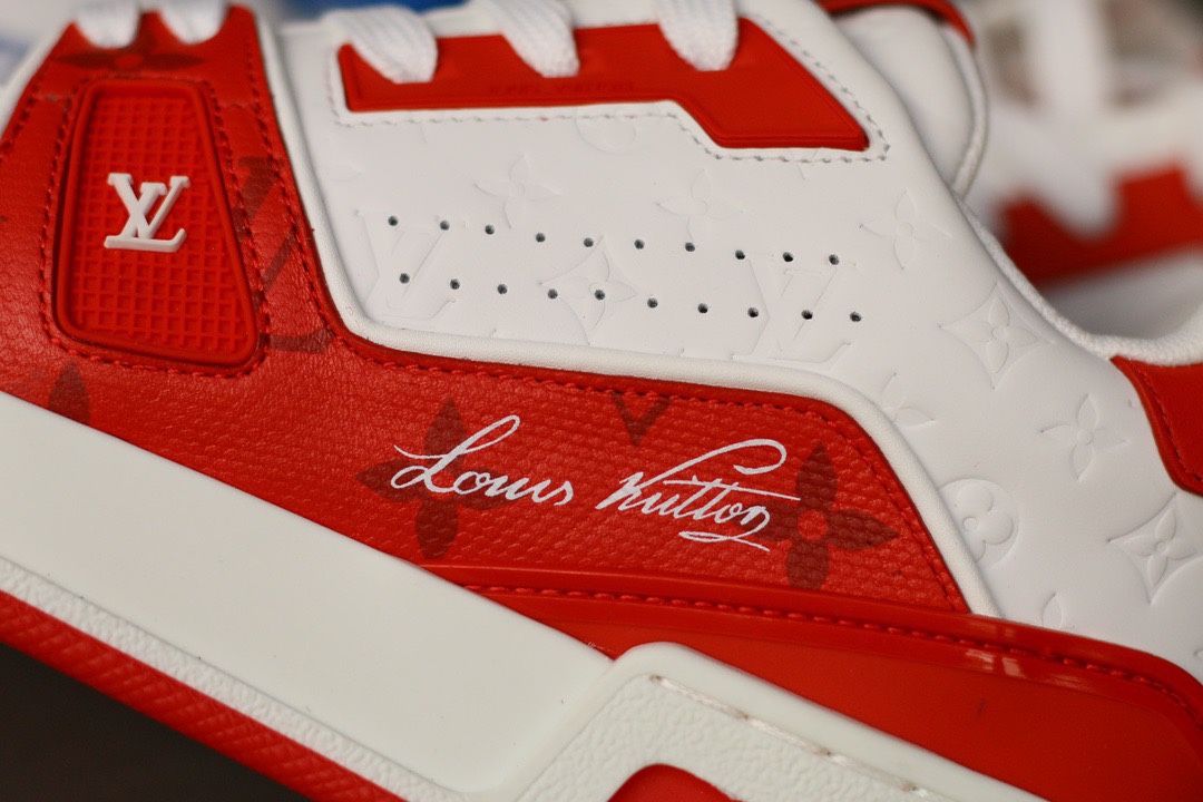 LOUIS VUITTON Trainer White/Red - Image 7
