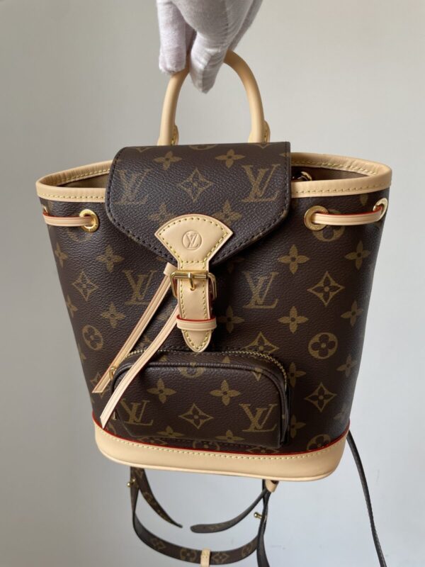 Louis Vuitton Montsouris Mini Monogram Canvas Backpack - Brown - Image 4