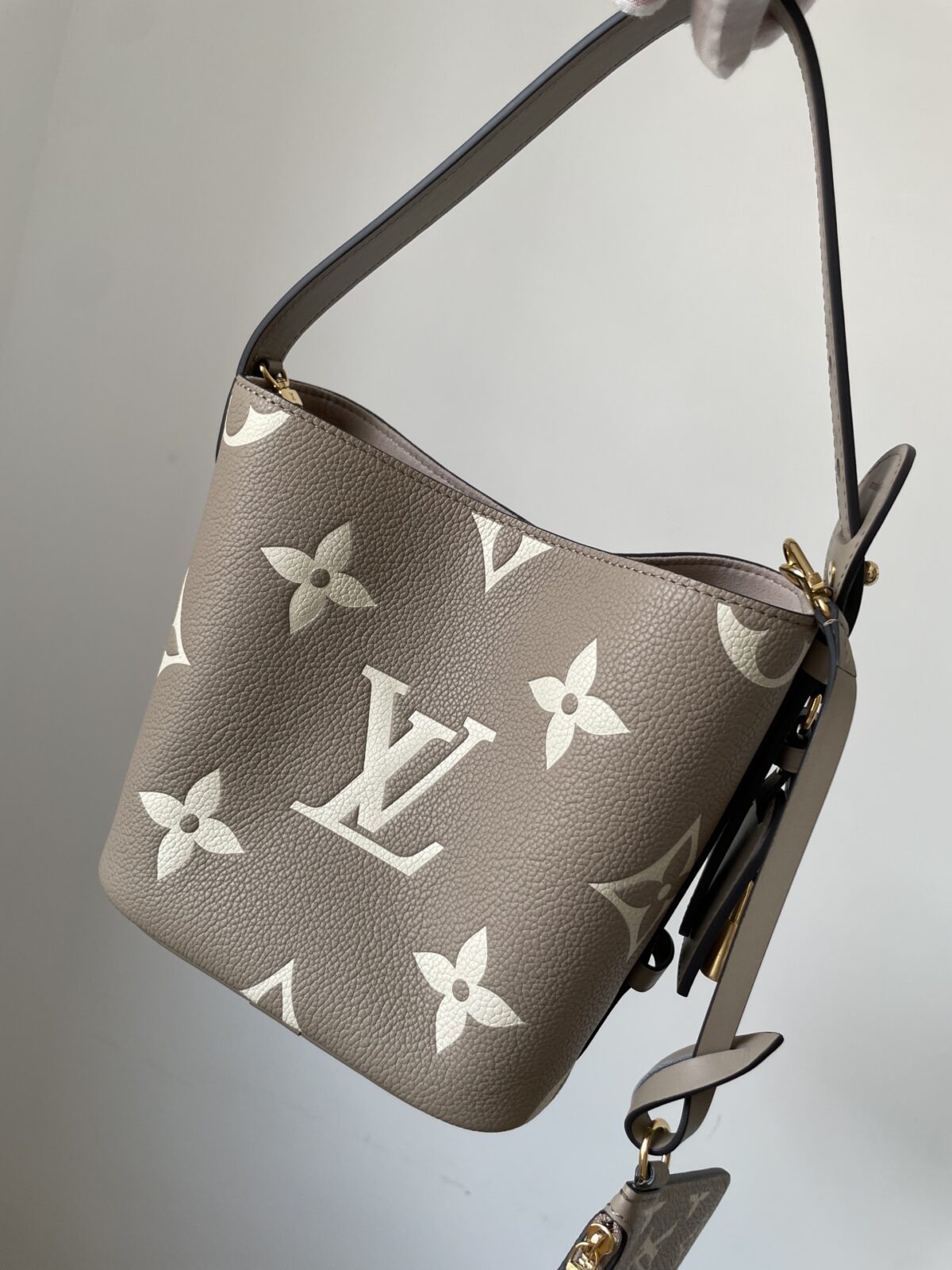 Louis Vuitton All In BB Monogram Empreinte Leather Bucket Bag – Elephant Grey - Image 2