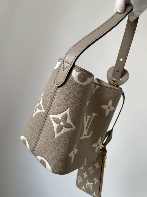 Louis Vuitton All In BB Monogram Empreinte Leather Bucket Bag – Elephant Grey - Image 3