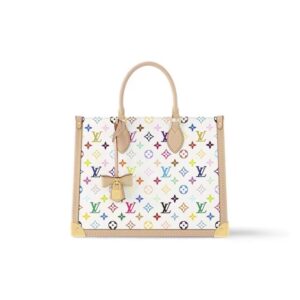 Louis Vuitton x Takashi Murakami OnTheGo MM Tote Bag - White Multicolor