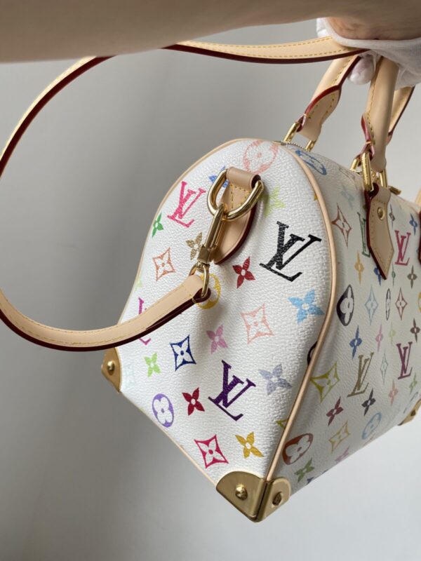 Louis Vuitton x Takashi Murakami Speedy Bandoulière 25 Multicolor Monogram Bag – White - Image 6