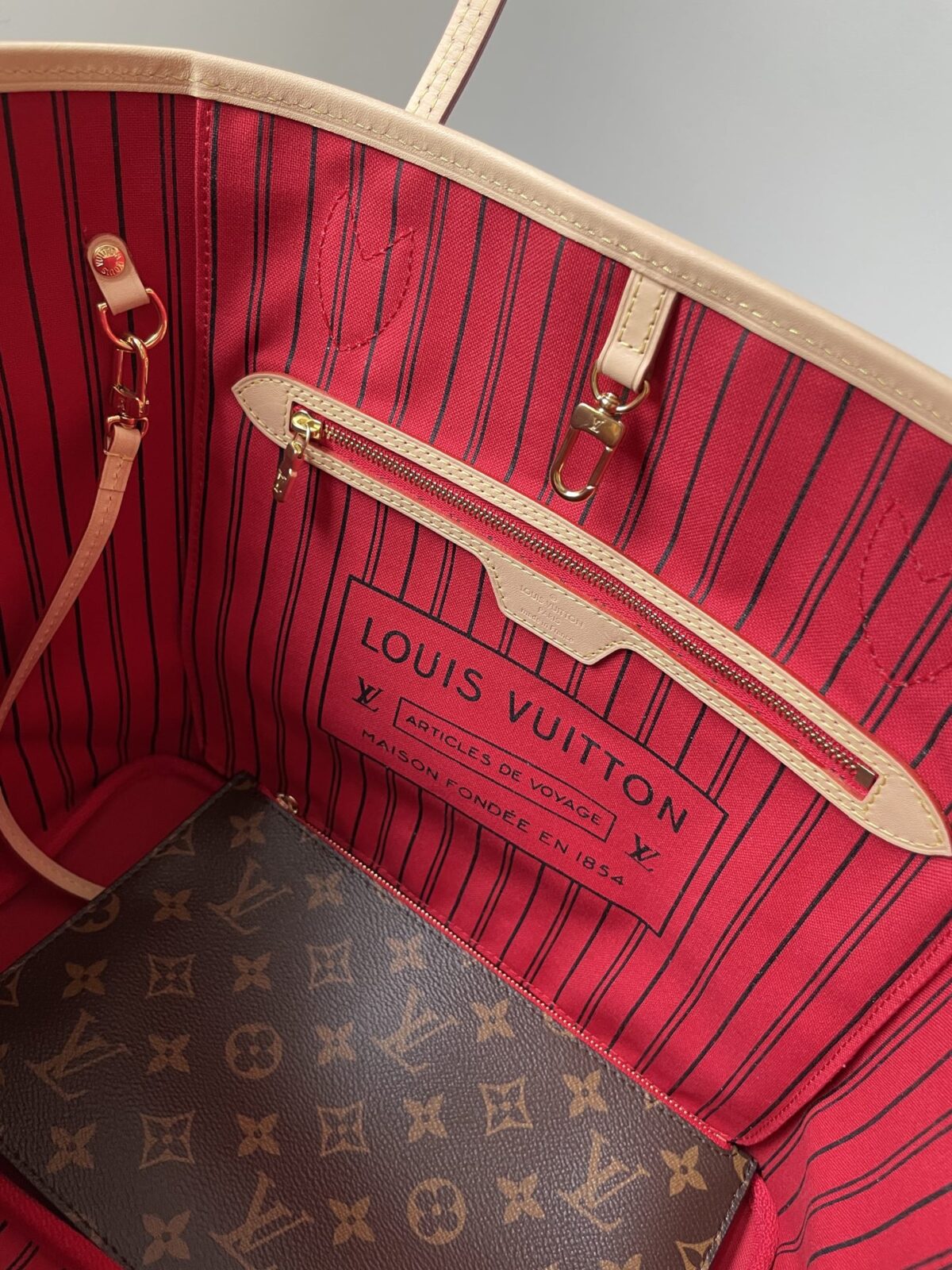LOUIS VUITTON NEVERFULL MM Monogram Canvas Tote Bag Brown Women Medium - Image 6