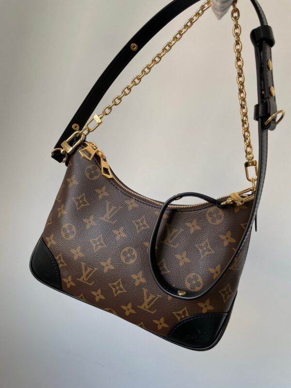 Louis Vuitton Boulogne Monogram Canvas Shoulder Bag Black - Image 4