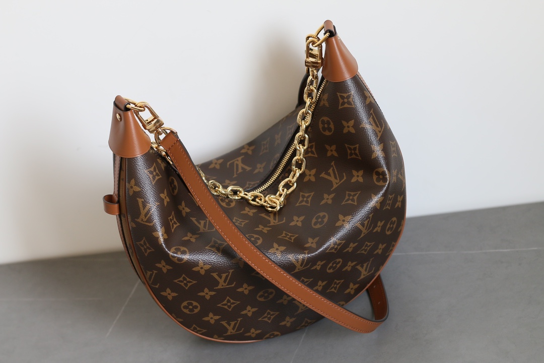 Louis Vuitton Loop Hobo Monogram Canvas Large Shoulder Bag Brown - Image 5