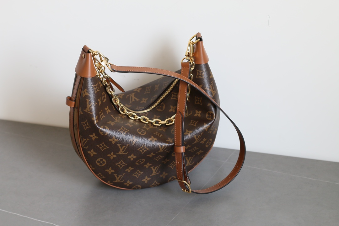Louis Vuitton Loop Hobo Monogram Canvas Large Shoulder Bag Brown - Image 6