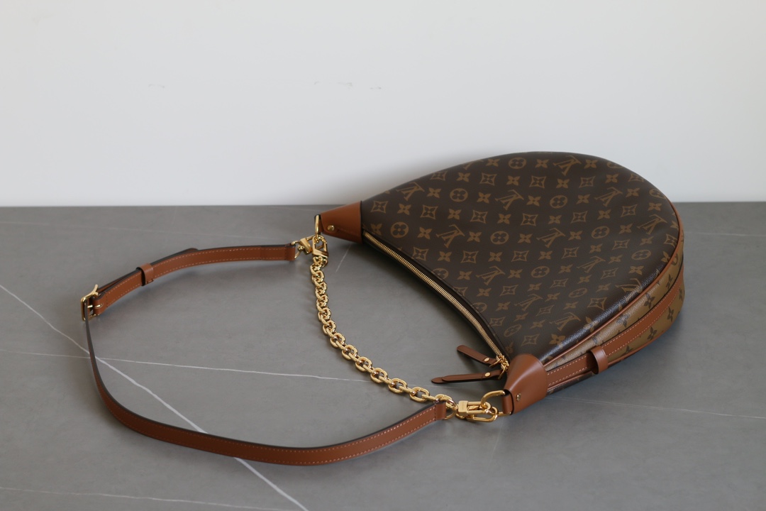 Louis Vuitton Loop Hobo Monogram Canvas Large Shoulder Bag Brown - Image 7