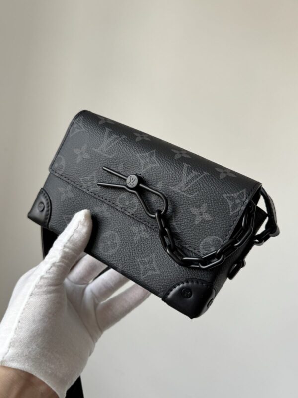 Louis Vuitton Steamer Mini Monogram Eclipse Canvas Box Bag Black - Image 7