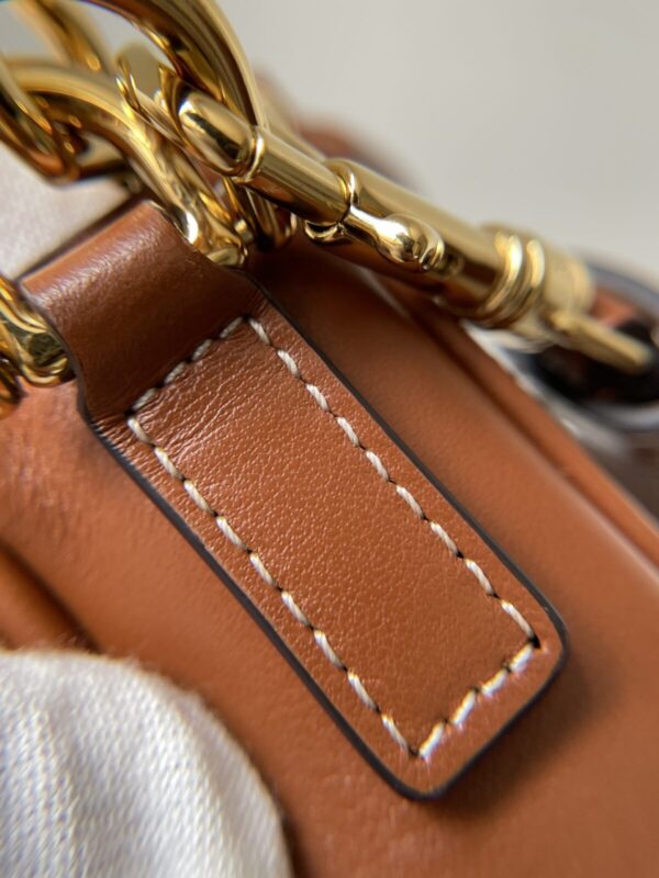 CELINE Camille 16 Soft Small Bag Calfskin Leather Adjustable Strap Women Brown - Image 11