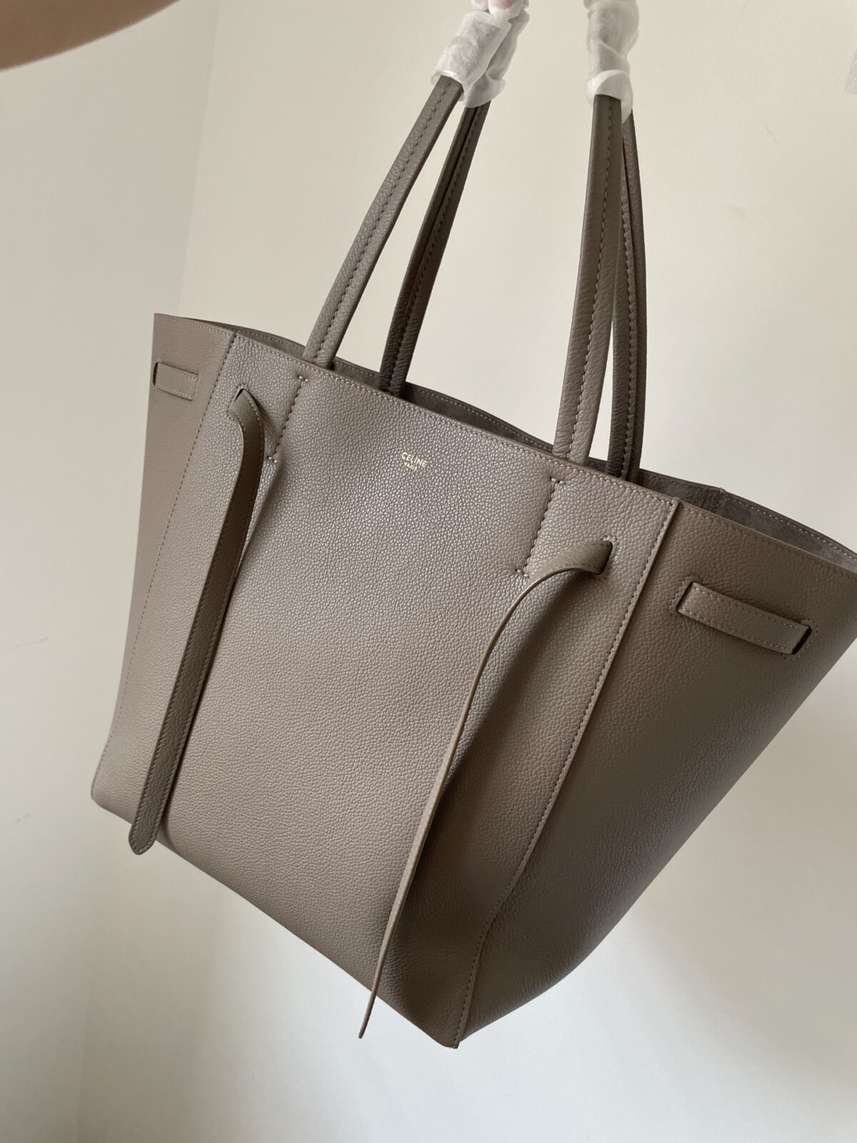 CELINE Cabas Phantom Small Tote Grained Calfskin Leather Women Taupe Beige - Image 2