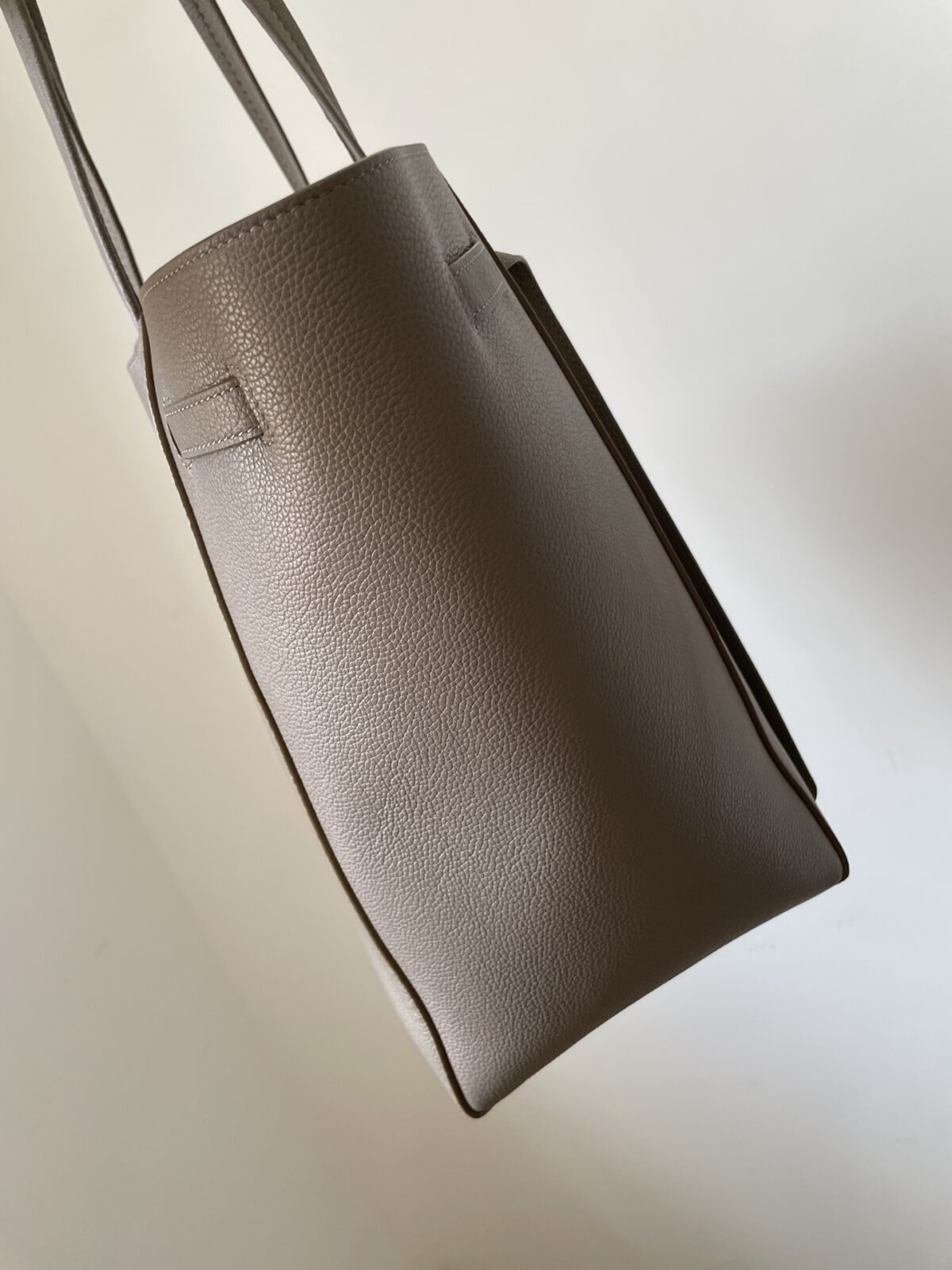 CELINE Cabas Phantom Small Tote Grained Calfskin Leather Women Taupe Beige - Image 5