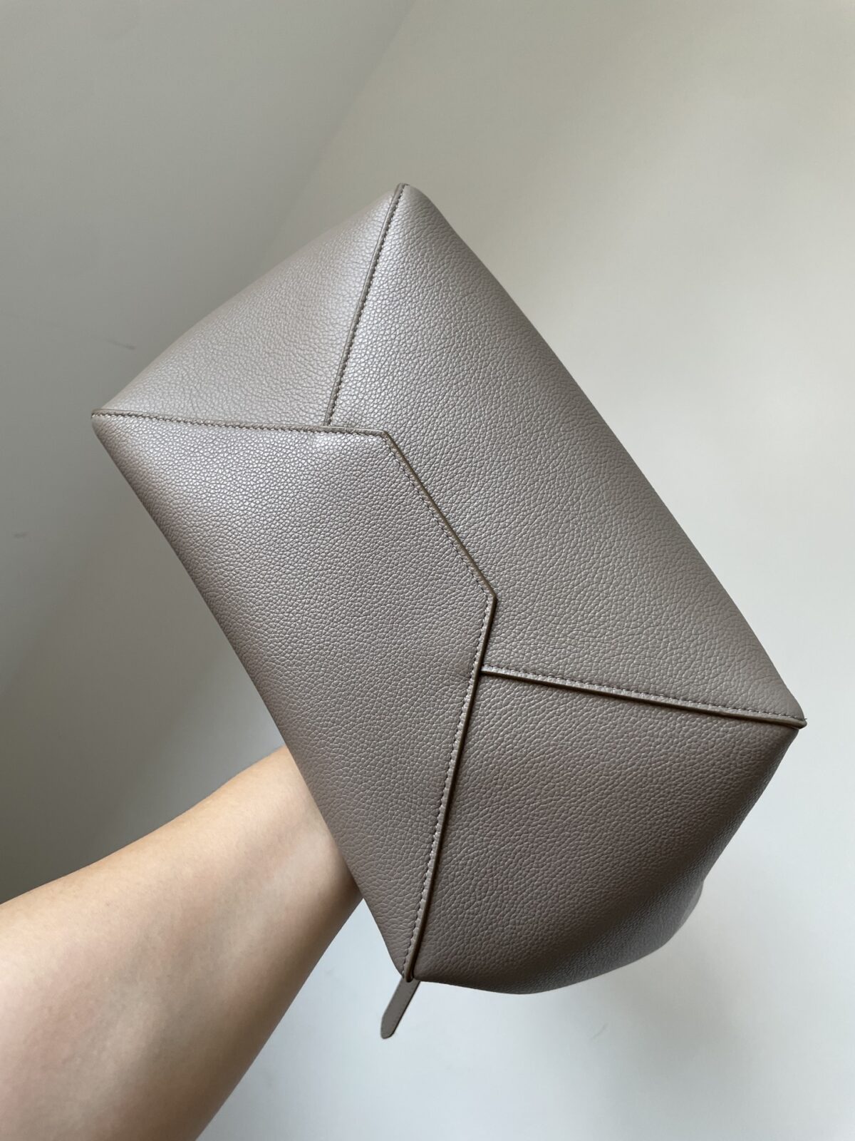 CELINE Cabas Phantom Small Tote Grained Calfskin Leather Women Taupe Beige - Image 6
