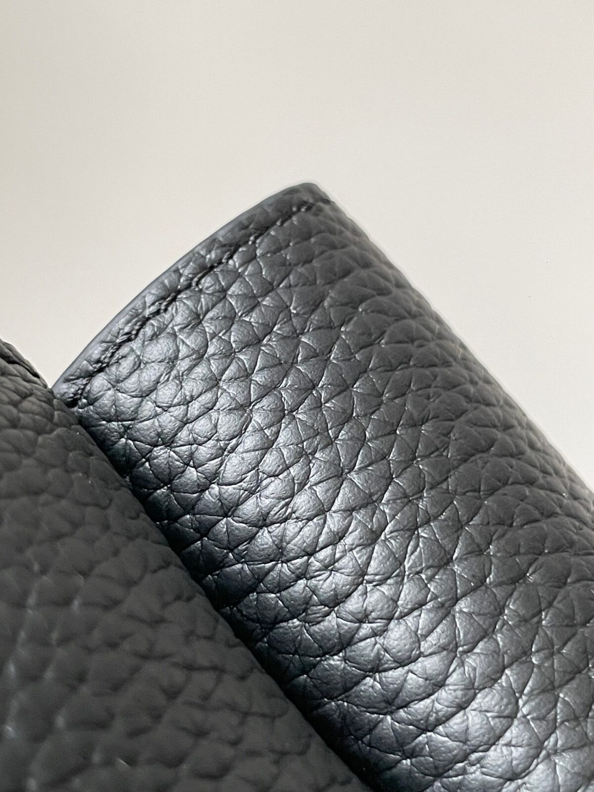 Prada Small Peebled Calf Leather Magnetic Tote Bucket Bag Black - Image 7