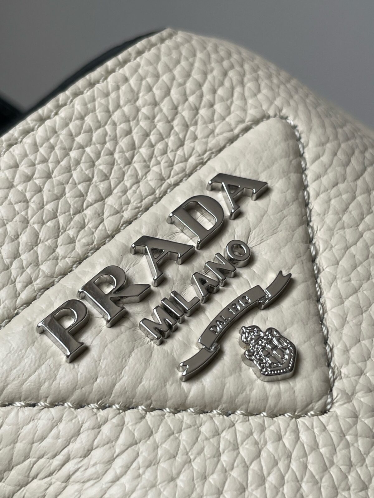 Prada Small Calf Leather Magnetic Tote Handbag White - Image 7