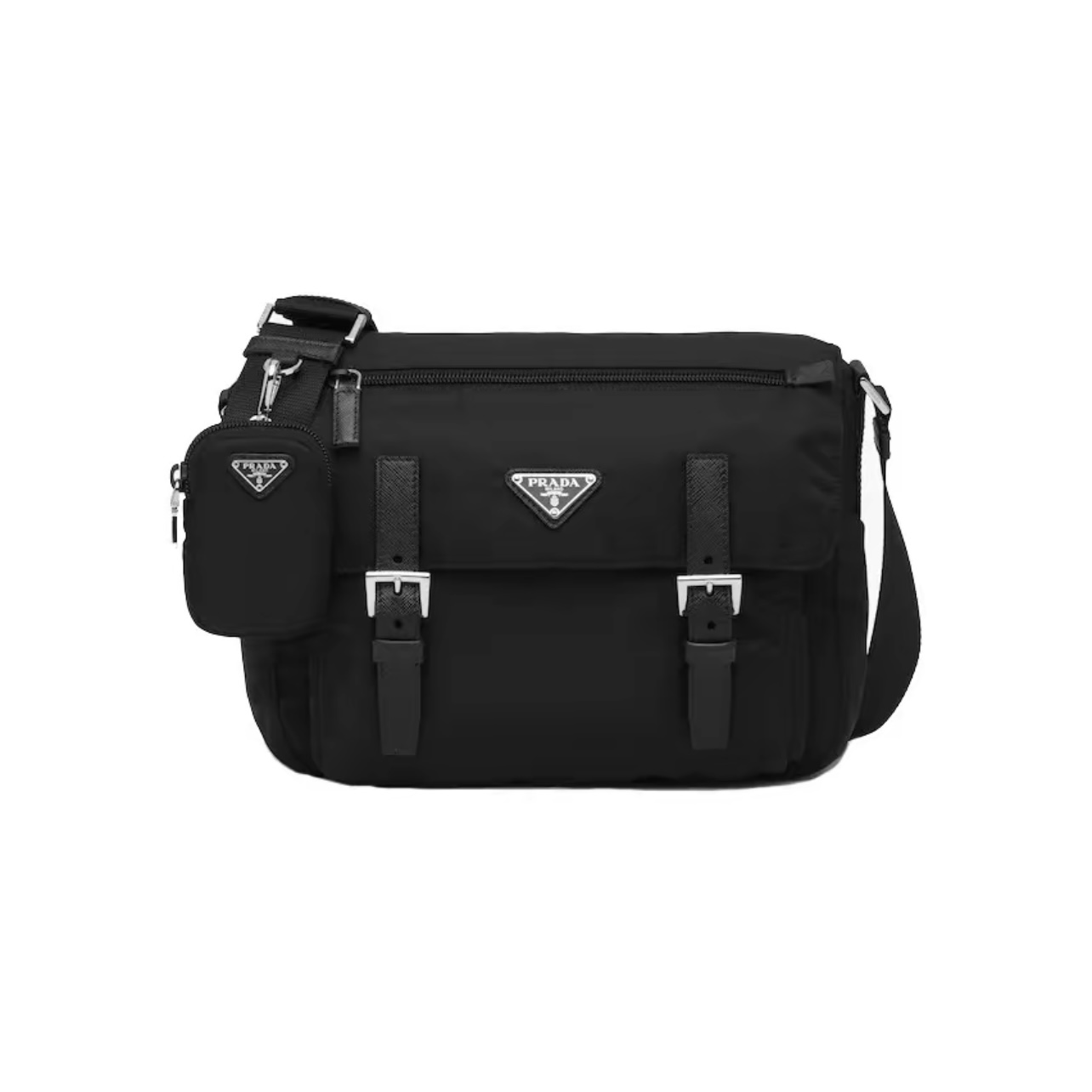 PRADA Re-Edition Re-Nylon & Leather 2-in-1 Crossbody Messenger Bag Black