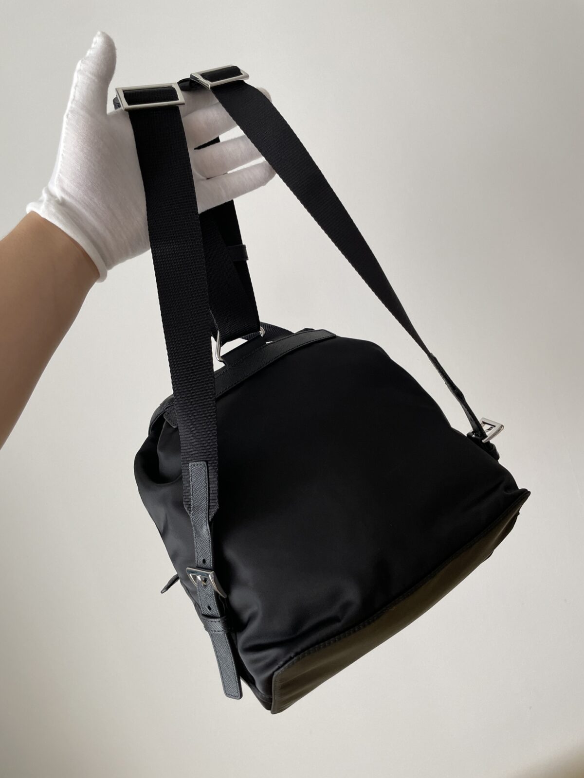 PRADA Re-Nylon Small Backpack with Triangle Logo Black - Image 4