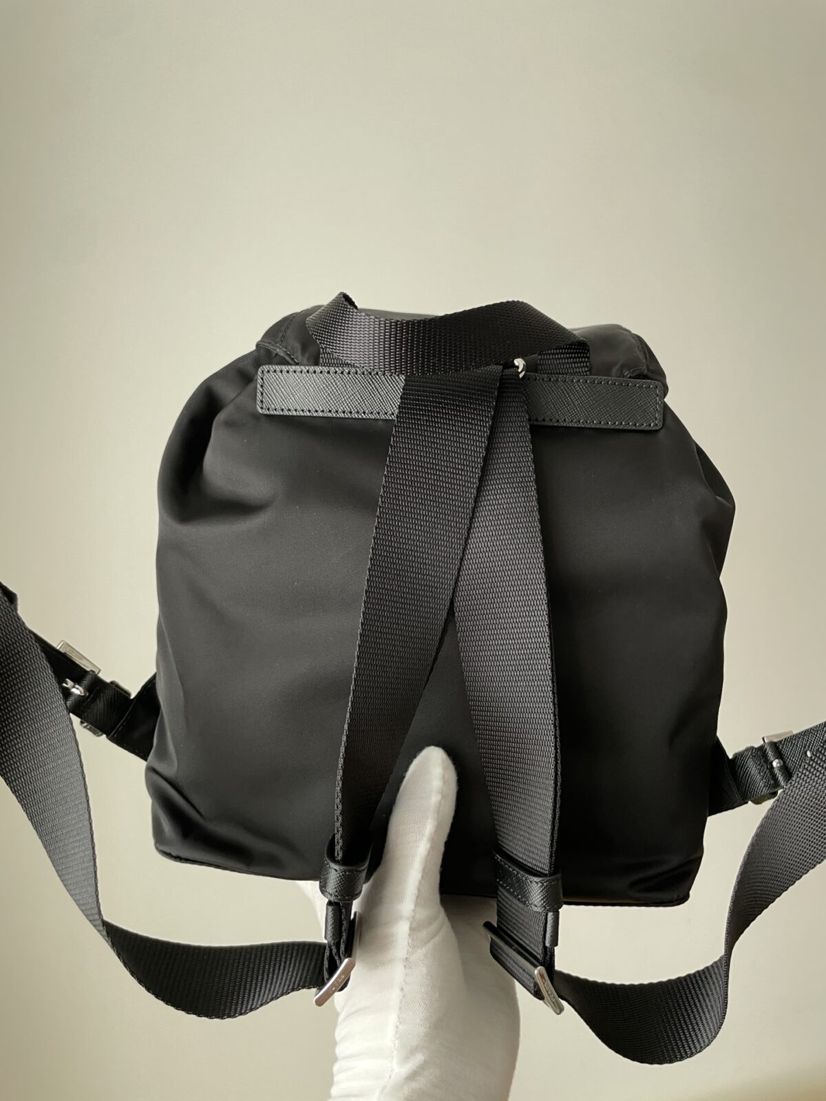 PRADA Re-Nylon Small Backpack with Triangle Logo Black - Image 8