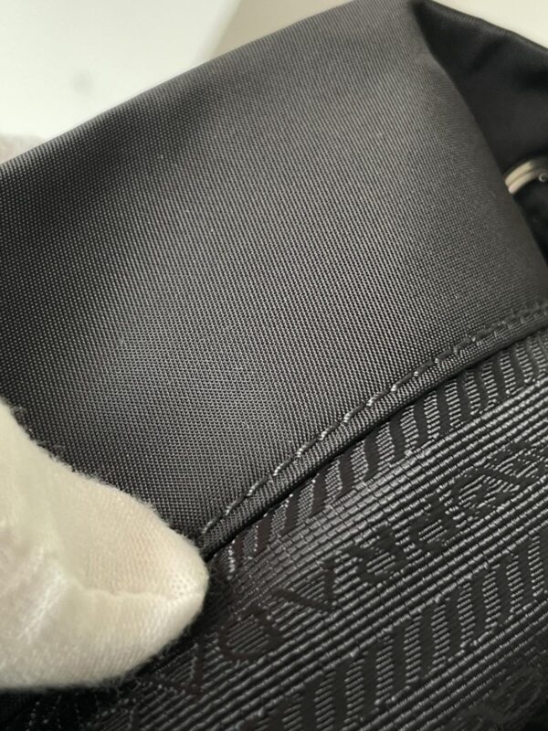 PRADA Re-Nylon & Saffiano Leather Flap Backpack Black - Image 7