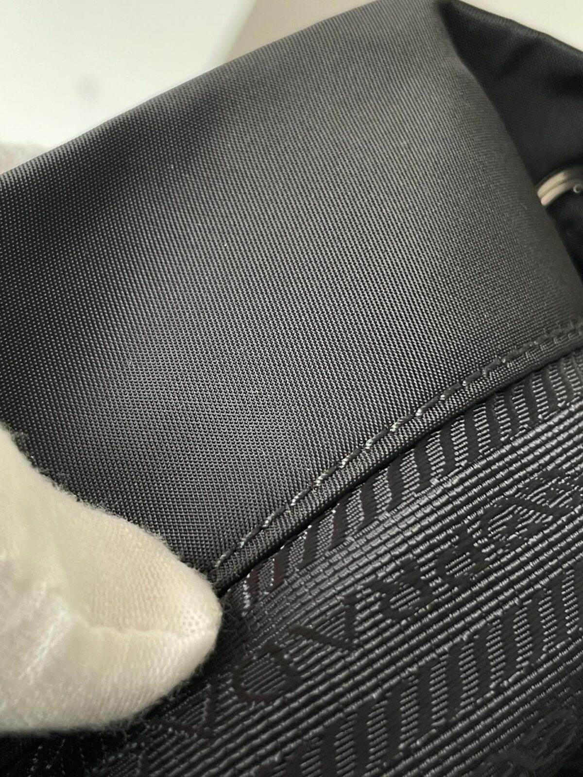 PRADA Re-Nylon & Saffiano Leather Flap Backpack Black - Image 7