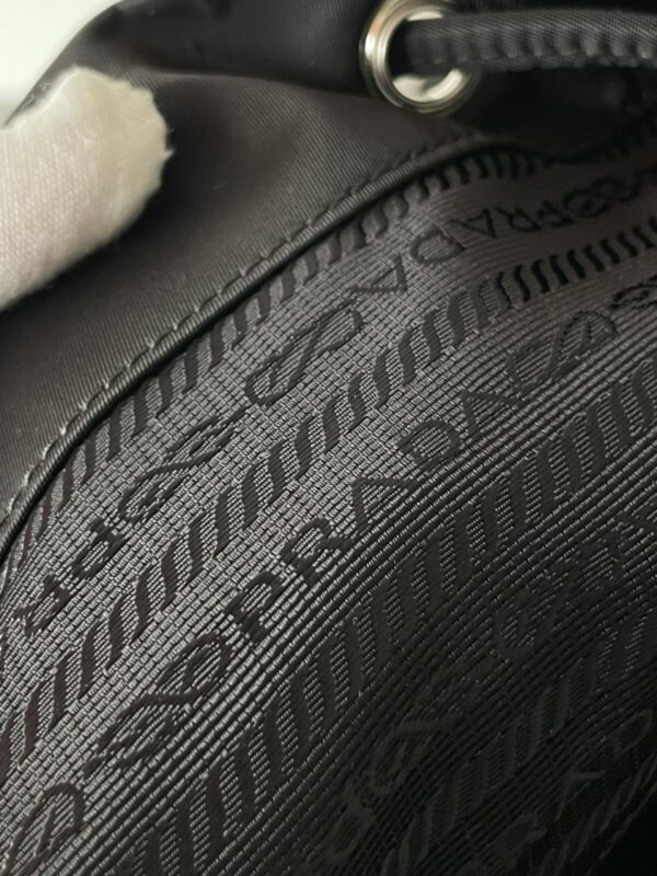 PRADA Re-Nylon & Saffiano Leather Flap Backpack Black - Image 8
