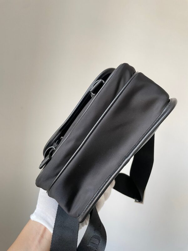 PRADA Re-Nylon & Saffiano Leather Crossbody Messenger Bag Black - Image 11