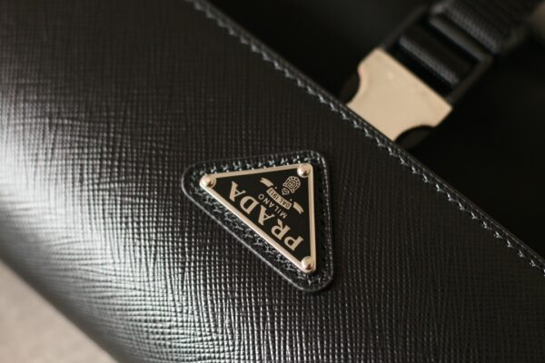 PRADA Re-Nylon & Saffiano Leather Crossbody Shoulder Bag Black - Image 5