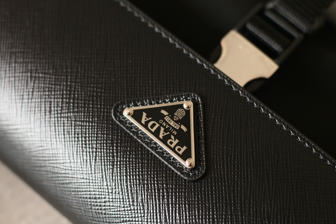 PRADA Re-Nylon & Saffiano Leather Crossbody Shoulder Bag Black - Image 5