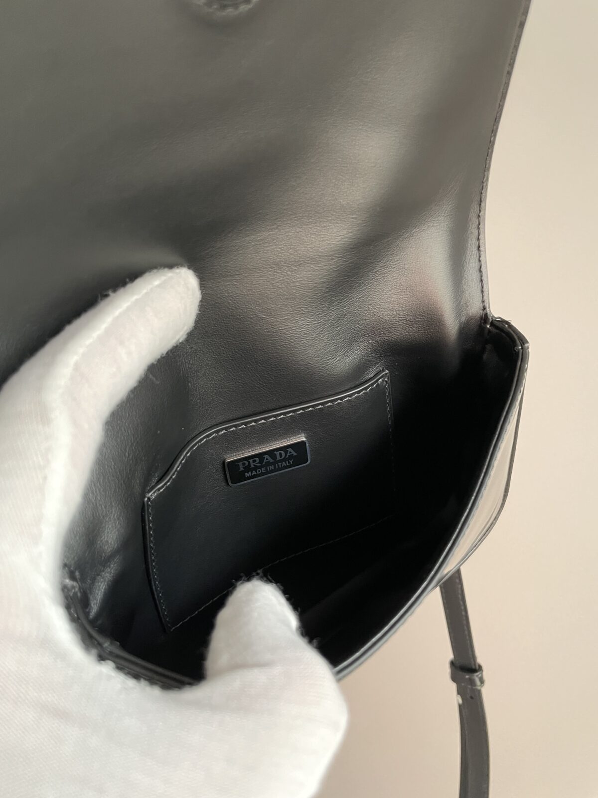 PRADA Leather Mini Crossbody Shoulder Bag Black - Image 8