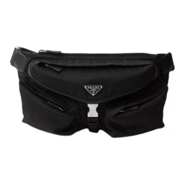 PRADA Re-Nylon & Leather Crossbody Shoulder Bag Black
