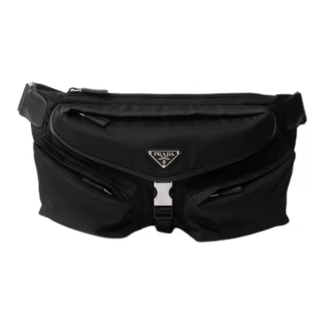 PRADA Re-Nylon & Leather Crossbody Shoulder Bag Black