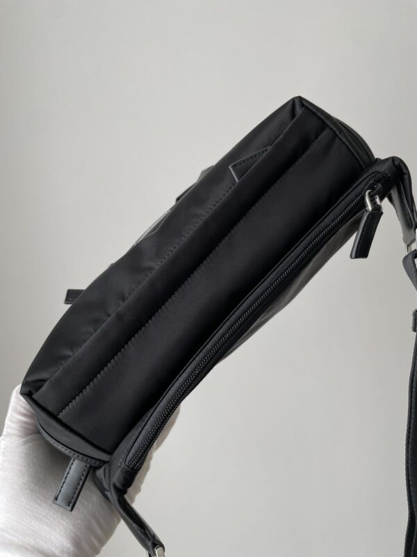 PRADA Re-Nylon & Leather Crossbody Shoulder Bag Black - Image 8