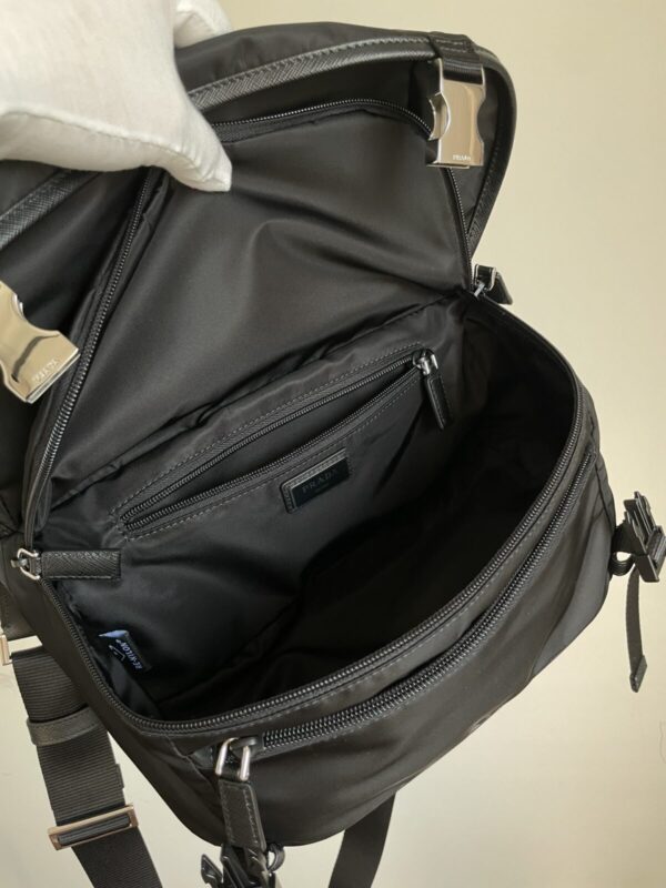 Prada Re-Nylon & Saffiano Leather Shoulder Bag Black - Image 3