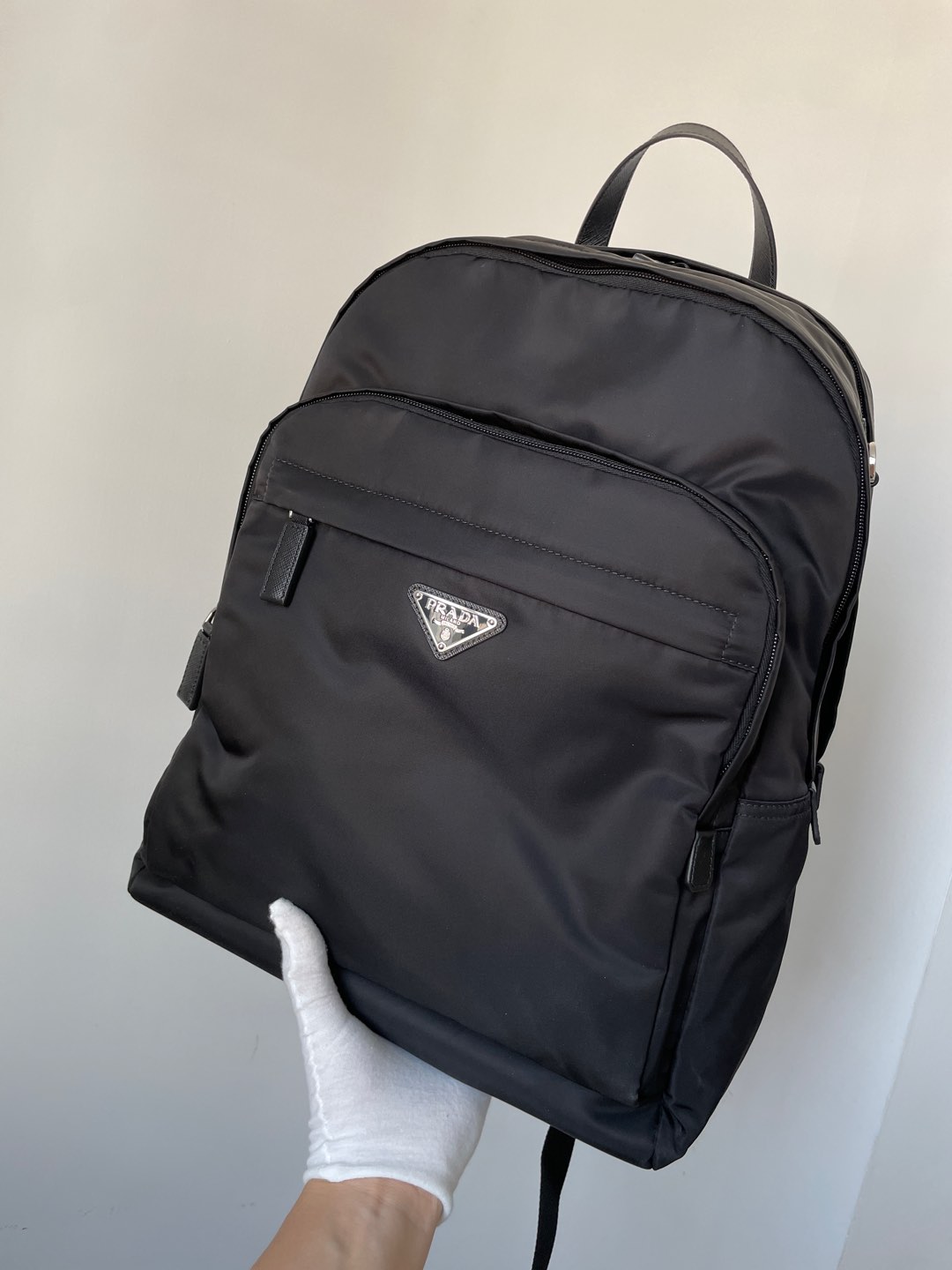 Prada Re-Nylon & Saffiano Leather Backpack Black - Image 3