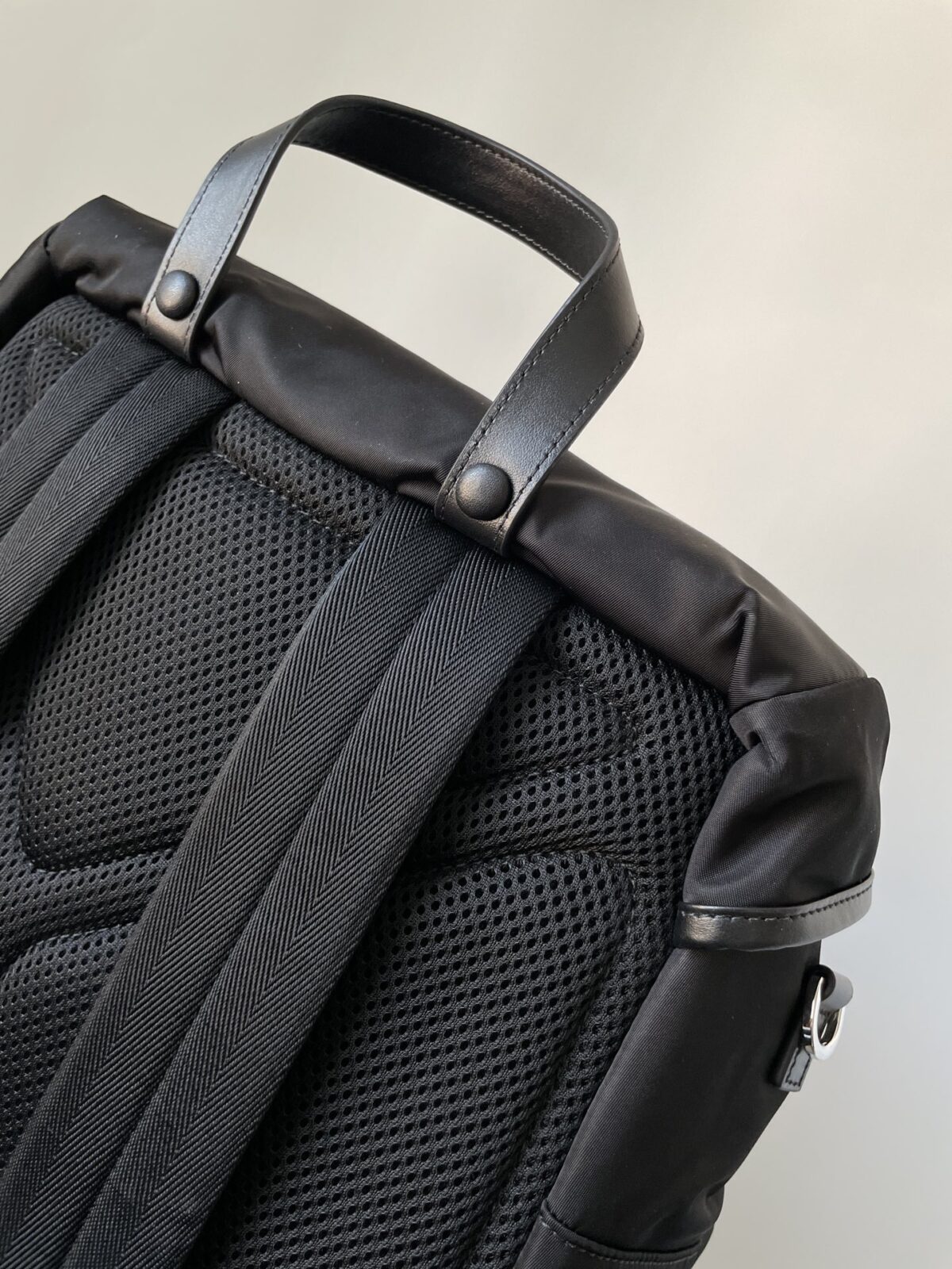 Prada Re-Nylon & Leather Drawstring Backpack Black - Image 7