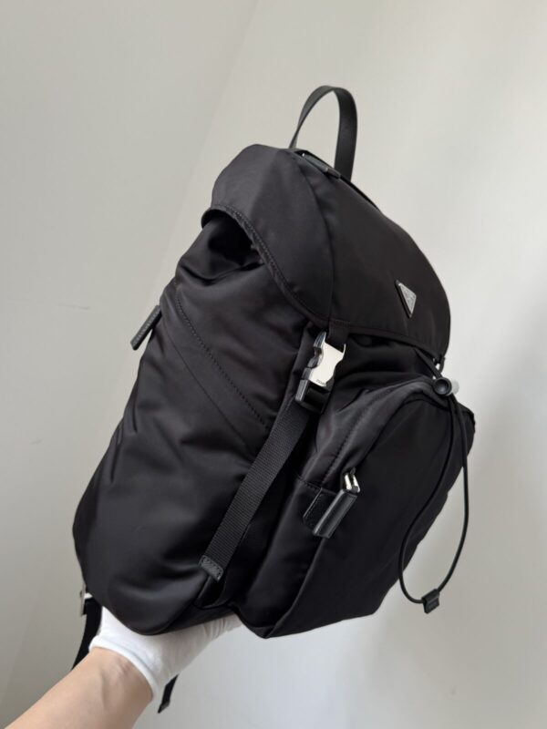 Prada Re-Nylon Drawstring Buckle Backpack Black - Image 6