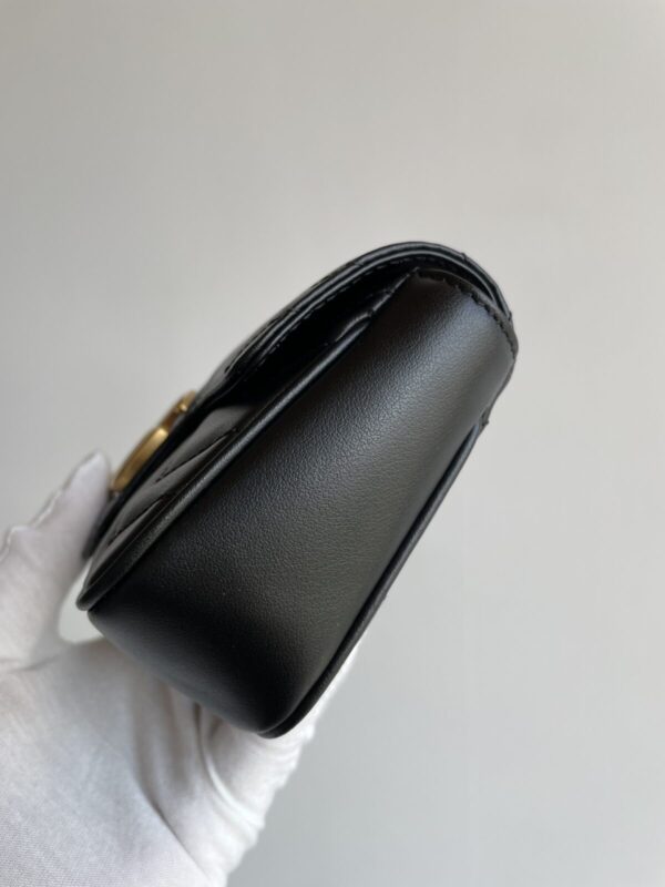 GUCCI GG Marmont Super Mini Leather Shoulder Bag Black - Image 4