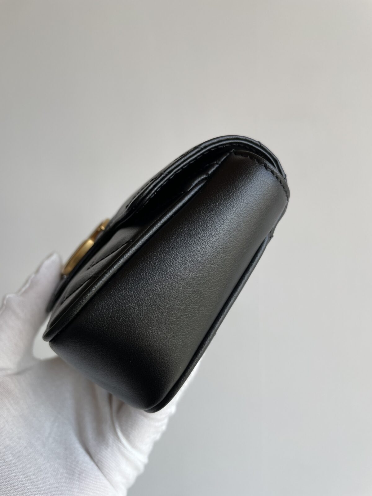 GUCCI GG Marmont Super Mini Leather Shoulder Bag Black - Image 4