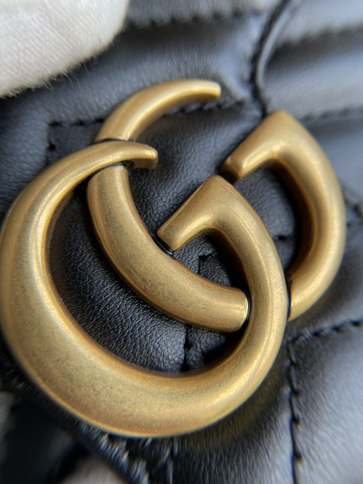 GUCCI GG Marmont Super Mini Leather Shoulder Bag Black - Image 7