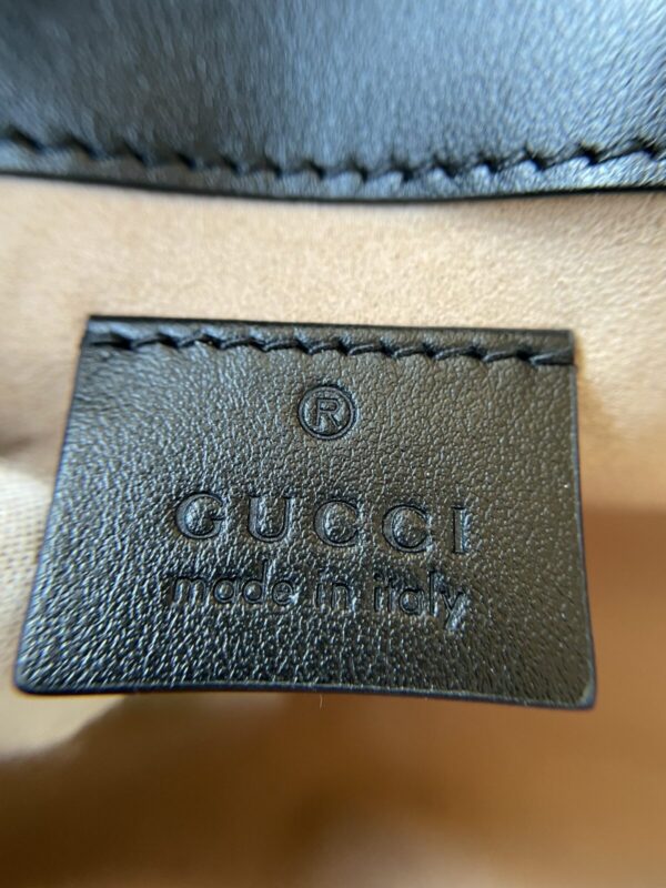 GUCCI GG Marmont Super Mini Leather Shoulder Bag Black - Image 8