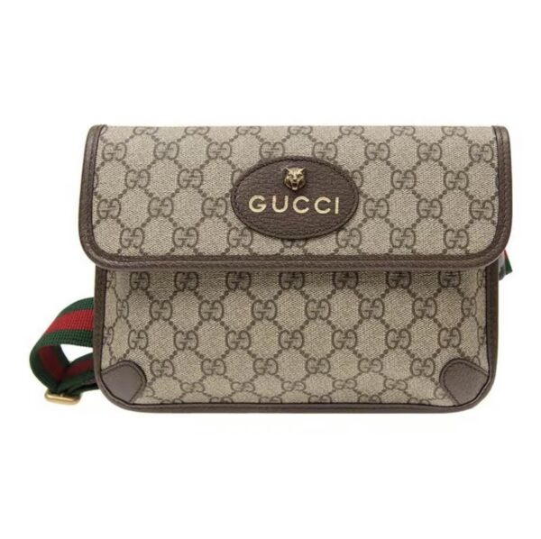 GUCCI Neo Vintage GG Supreme Tiger Head Messenger Bag Brown/Ebony
